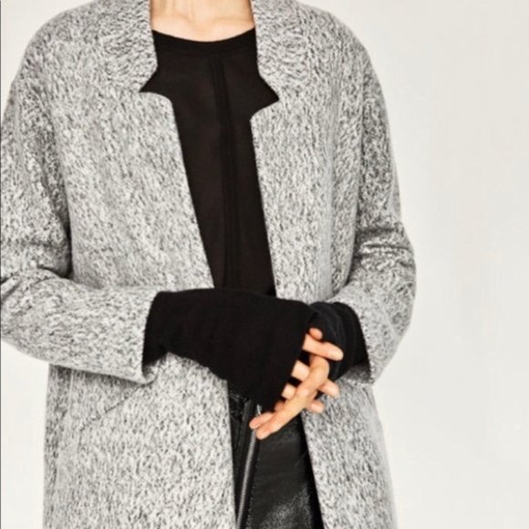 Zara Grey Marl Midi Coat S - Picture 3 of 9